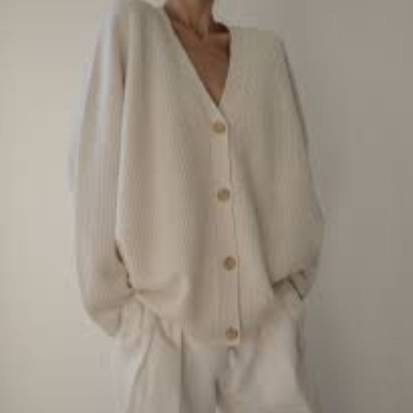 Jenni Kayne Sweaters - Jenni Kayne Cotton Cocoon Sweater Ivory (XS)